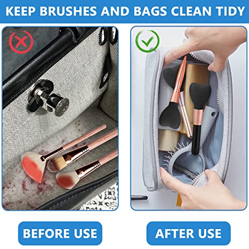 MAYCREATE Makeup Brush Cover 3 Sizes Set, Silicone Travel Dustproof Covers for Makeup Brushes, Reusable Foundation Brush Protector Cap, Universal for Single & Multi-fit (Brush Not Included) MAYCREATE Makeup Brush Cover 3 Sizes Set, Silicone Travel Dustproof Covers for Makeup Brushes, Reusable Foundation Brush Protector Cap, Universal for Single & Multi-fit (Brush Not Included)